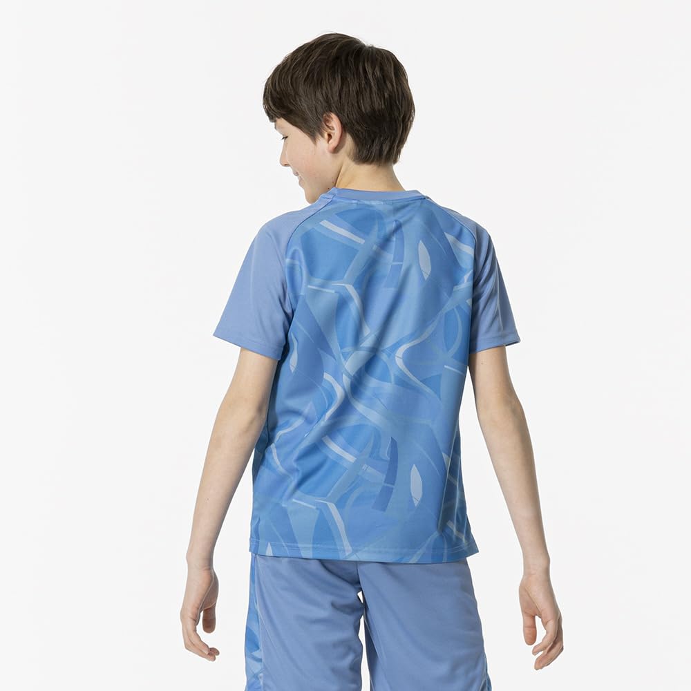 Mizuno MUGEN GRAPHIC Training Short Sleeve T-Shirt, Player-Inspired Design, Kids', 32JAB952, Parisian Blue