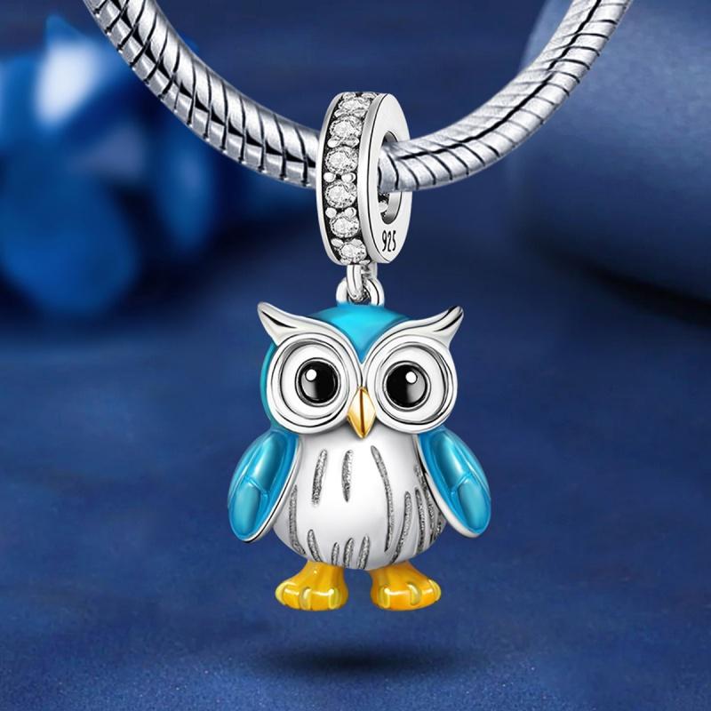 Copper Metal Eye Butterfly Elephant Blue Series Charm Bead Components Bead Components Compatible With Authentic Original Pan Bracelet High Quality