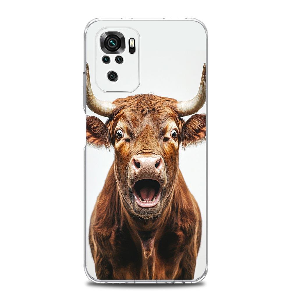Phone Case For Xiaomi Redmi Note 15 14 13 12 4G 10 11 Pro Plus 5G 14C 13C 12C 10C Clear Soft TPU Cover Bull Animal