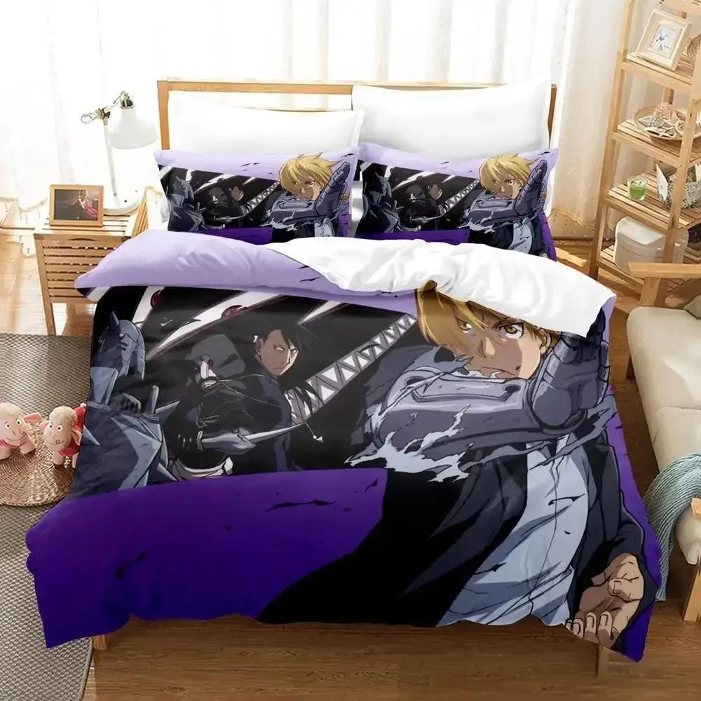 Fullmetal Alchemist Bedding Set Single Twin Full Queen King Size Bed Set Aldult Kid Bedroom Duvet Cover Sets 3D Print Anime Bed