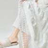 Women's Spring French Sweet White Lace-Trimmed Tiered Cake Skirt - High-Waist Flared A-Line with Design-Forward Details