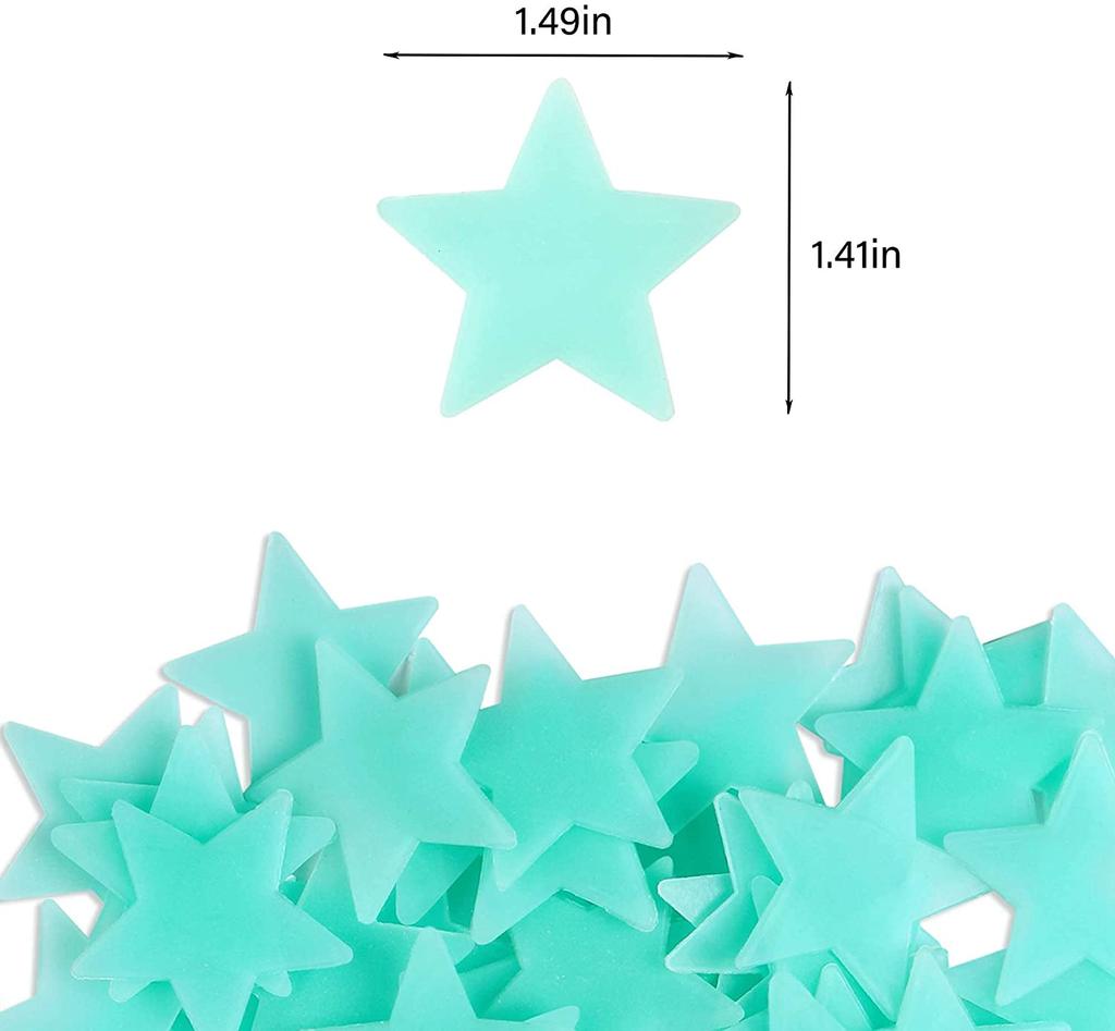 New Style Colorful Glow In The Dark Luminous Stars Plastic Wall Stickers Murals Decals for Home Decor Ceiling Wall Decorate