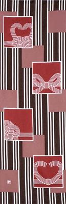 Someno Anbo Hand Towel Heart Authentic Dyed Cotton Tokuoka Made In Japan 35cm X 100cm "Mizuhiki Akane" 100%