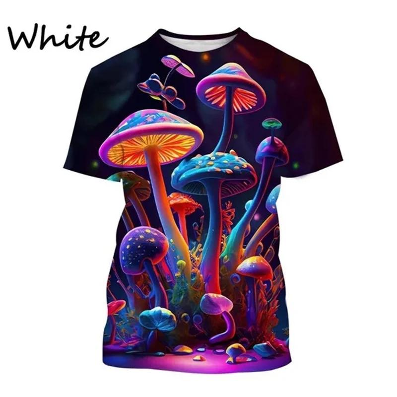 Mushroom 3D Printed T Shirt Plant Pattern Round Neck Short Sleeve Forest Fashion Casual Unisex Tops Tshirt High Quality T Shirt