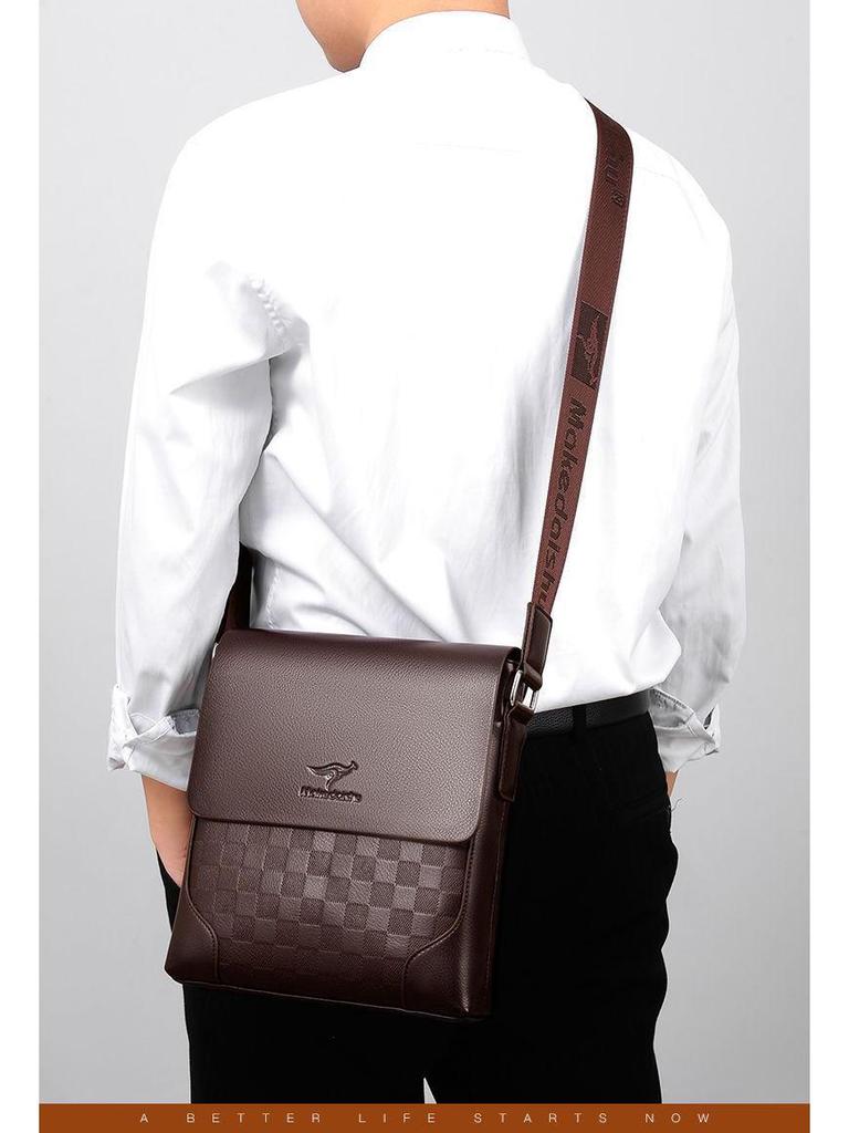 Men's High-End Vertical Crossbody Business Bag - Large Capacity Casual Messenger Briefcase
