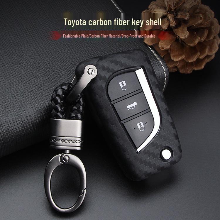 Real Carbon Fiber Key Shell for 14th Gen Toyota Crown - Protective Cover