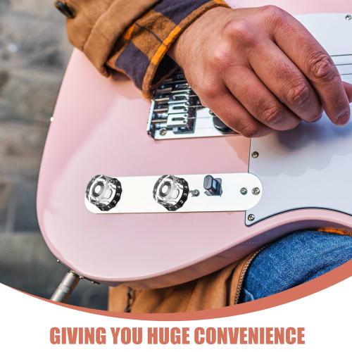 POPETPOP 4-Piece Electric Guitar Knob, Tone Knob, Guitar Volume Knob, Bass Potentiometer Cap, Electric Guitar Volume Knob with Scale, Decorative, Repa