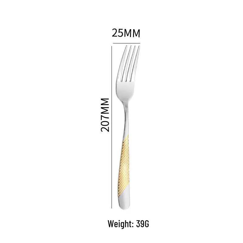 Stainless Steel Western Cutlery 4-Piece Set: Steak Knife, Fork, Spoon.
