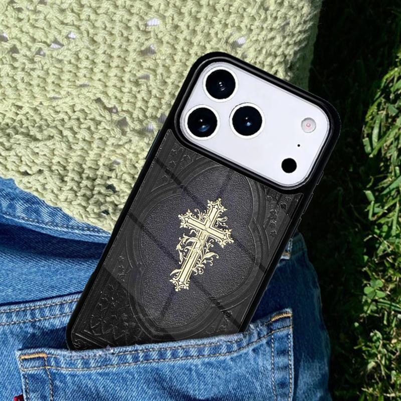 Cross on Bible Christian Catholic Phone Case Cover for IPhone 11 12 13 14 15 16e 17 Pro Max Coque for IPhone 17 Air