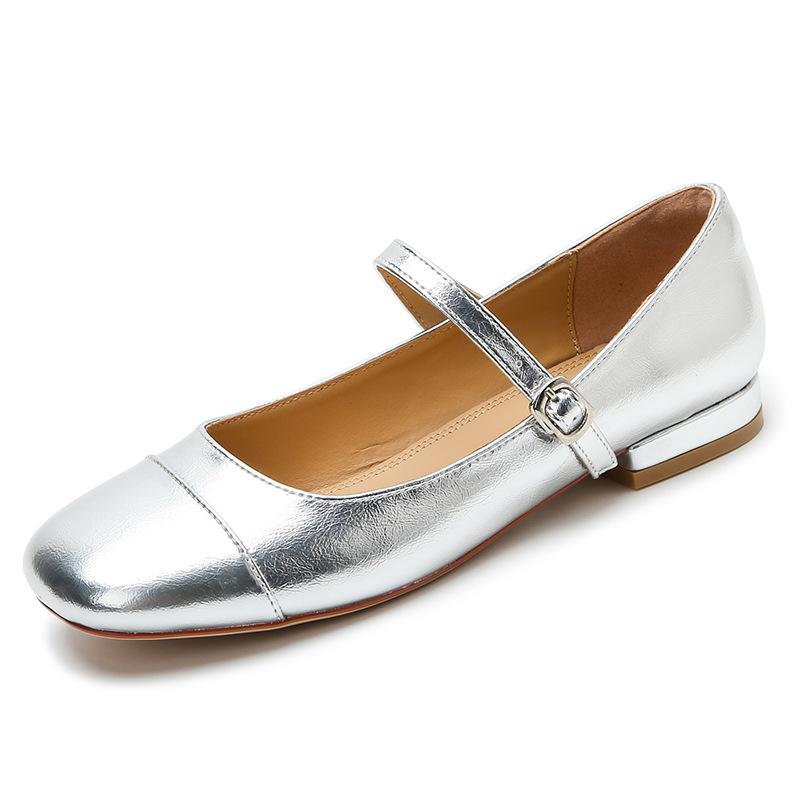 

Мэри Джейн туфли-лодочки женские новые балетки металлический высокий каблук серебристые весенне-осенние маленькие серебристые туфли 39 серебряный