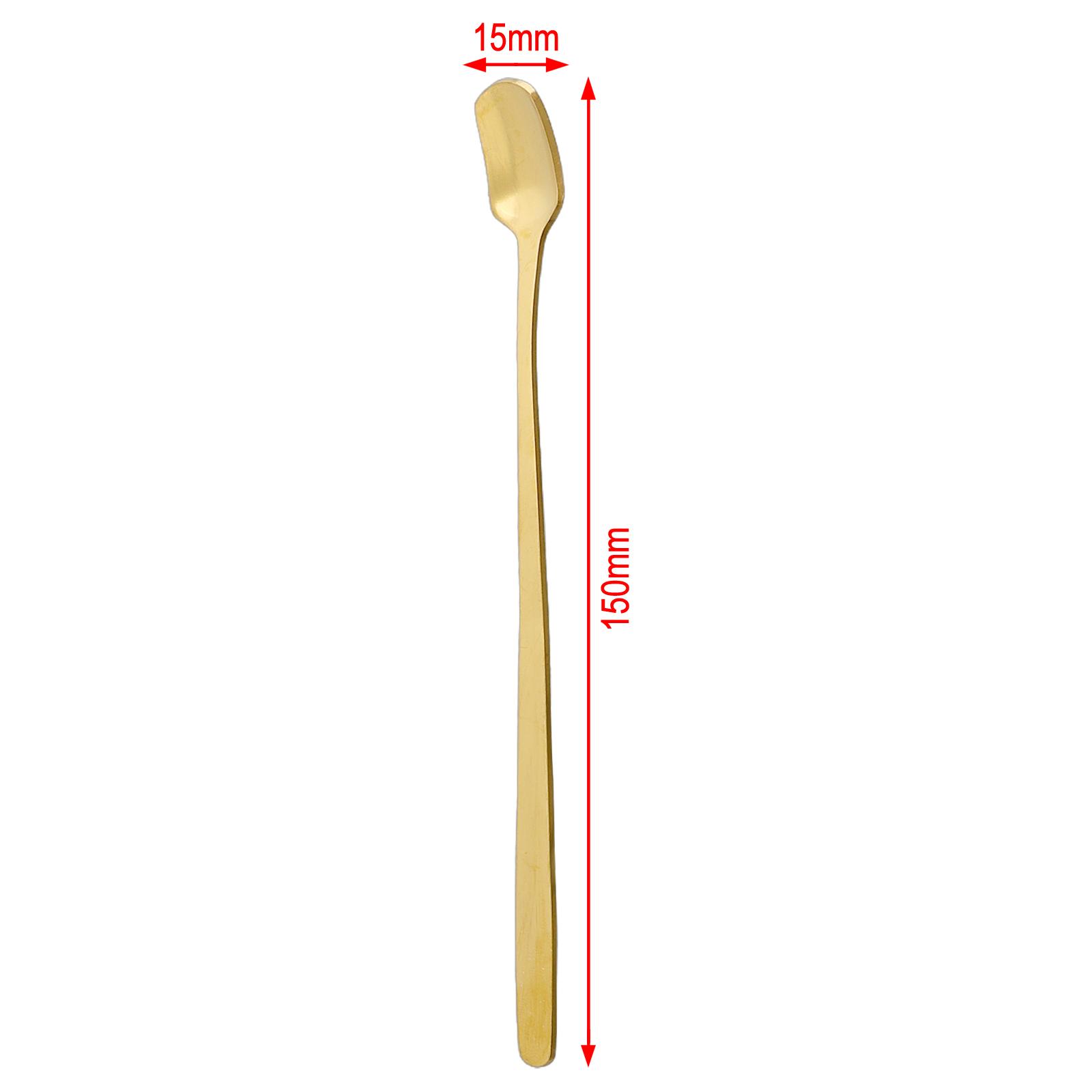 

Long Handle Coffee Spoon Stainless Steel Gold Silver Tableware Kitchen Bar Dessert Ice Cream Milk Retro Spoon Decoration Silver 17cm