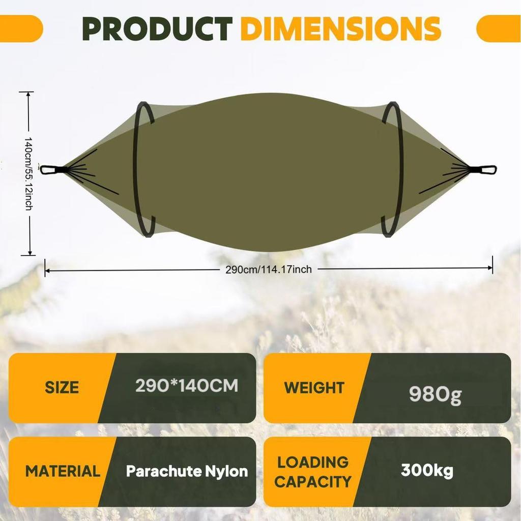 Portable Anti-Mosquito Camping Hammock with Automatic Quick-Opening