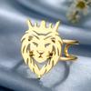 Dawapara Lion Head Ring Adjustable Norse Animal Totem Ring Strength Talisman Wedding Band Stainless Steel Jewelry