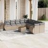 VidaXL Garden Lounge Set with Cushions 11 Pcs, Patio Sofas, Patio Furniture Set, Outdoor Furniture, Beige 3225198