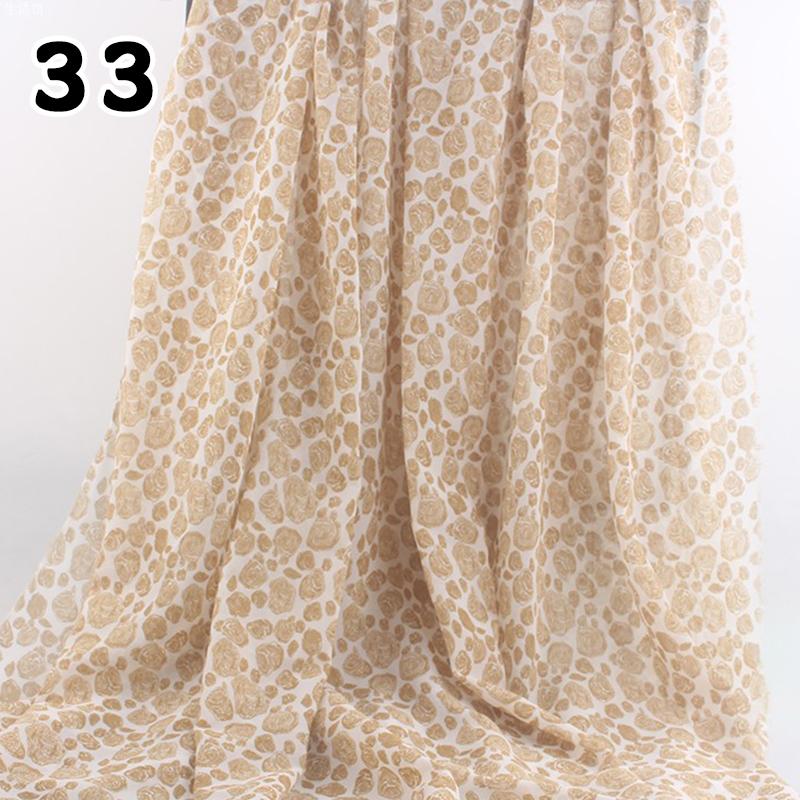 1M 75D Retro Flower Chiffon Fabric Breathable Thin And Light Draped Fairy Designer Fabric For Diy Sewing Summer Dress Shirts