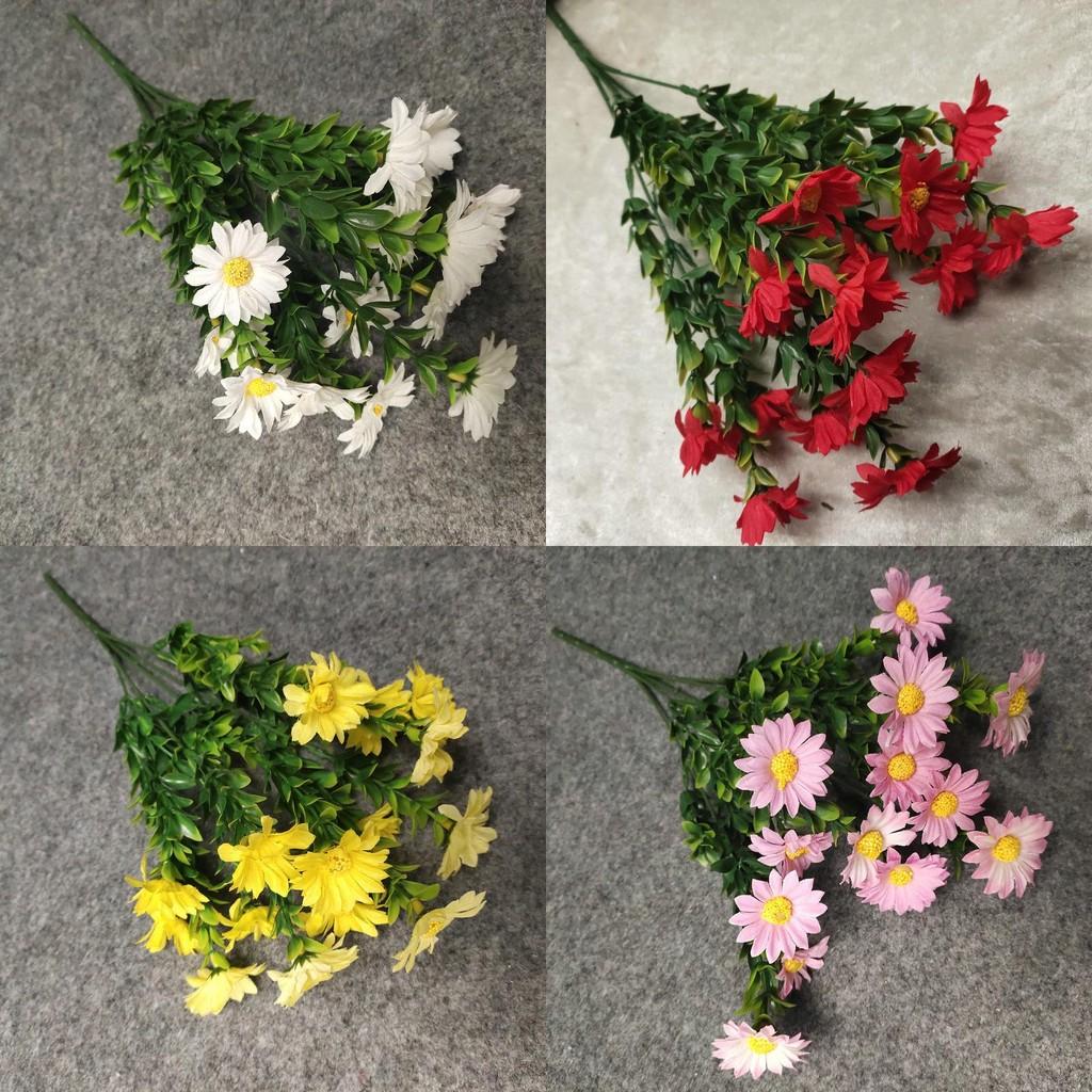 Silk Artificial Daisies Chrysanthemum Bouquet Indoor Plant Wedding Decoration