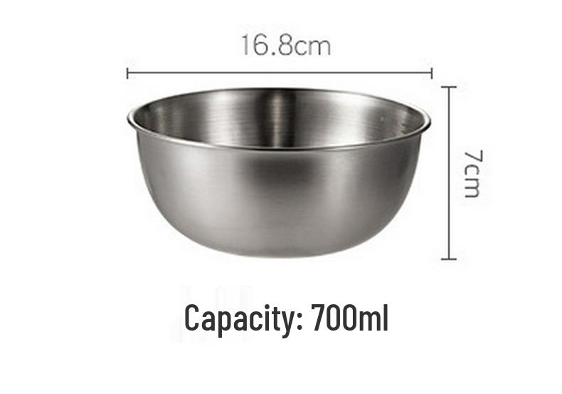 

Stainless Steel Multi-Purpose Korean Style Bowl with Scale for Salad, Ramen, Egg Beating, and Dough Kneading