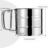 Stainless Steel Double-layer Fine Mesh Flour Sifter, Equipped with a Push-button Crank Design, Easily Shakes Powdered Sugar, Cocoa Powder