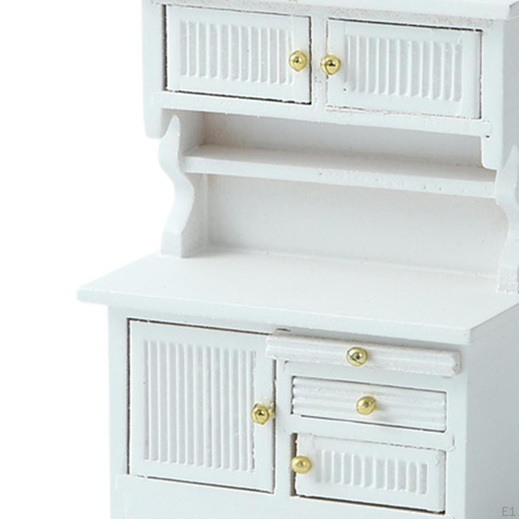 1/16 Dollhouse Bookcase Display Cabinet for Various Rooms Wood Furniture Accessory