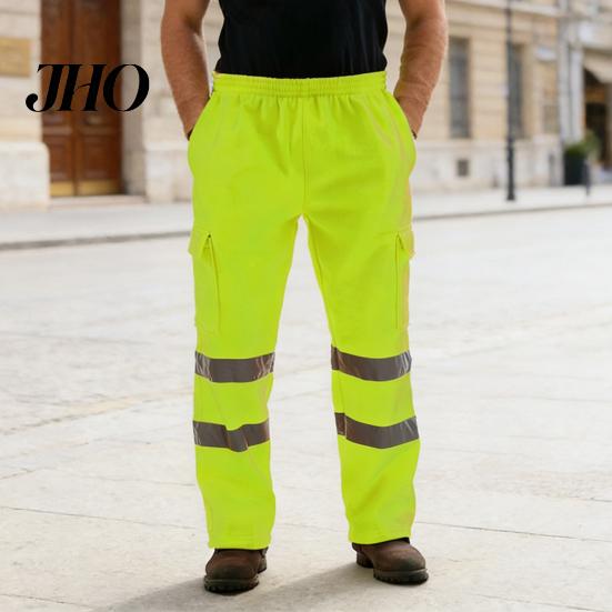 Pantaloni Resistenti agli Strappi da Lavoro Vita Elastica Tessuto Resistente agli Strappi Alta Visibilità Caldi Pantaloni Strisce Riflettenti a Doppio Strato Sicurezza Indumenti da Lavoro Robusti