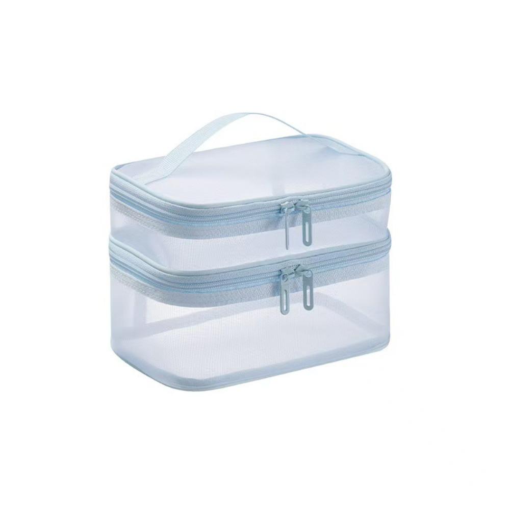 Transparent Mesh Travel Cosmetic Bag Large Capacity Storage Makeup Organizer Bag 2/3 layer Toiletry Bag Cosmetic Storage