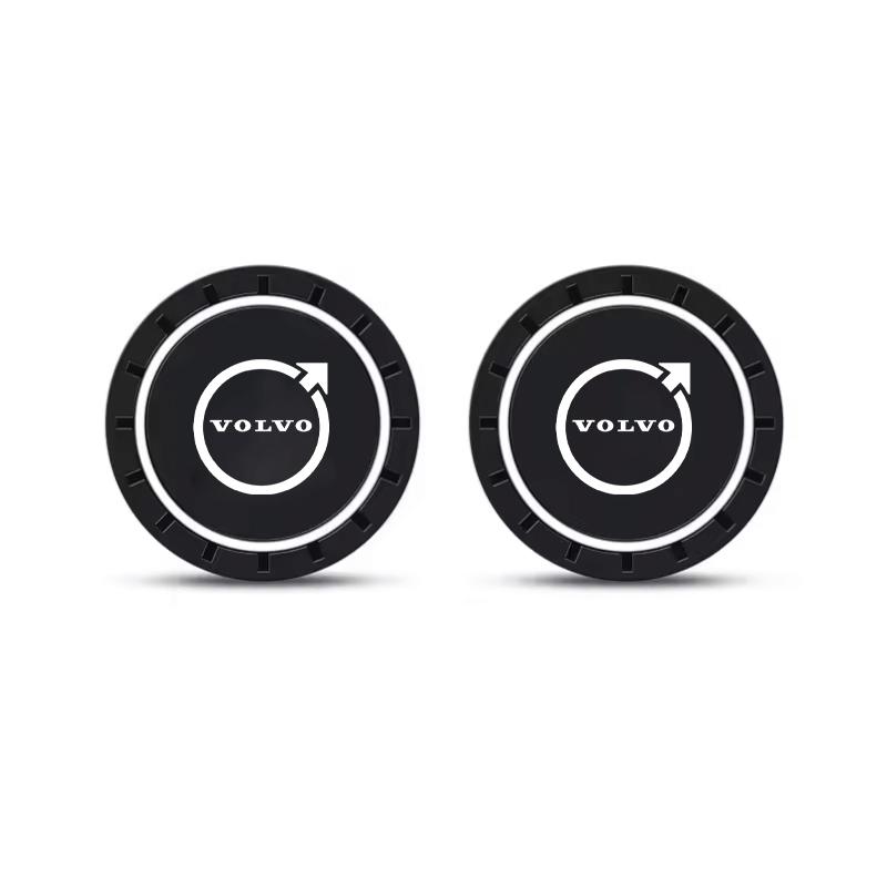For Volvo XC90 XC60 V50 S60 V70 V60 V40 S90 olestar AWD XC40 S80 T6 Car Coasters Water Cup Slots Non-Slip Mat Waterproof Cup Pad HD0