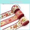 Eye-catching Christmas Red Decorative Ribbon Adorned With Gingerbread Man Prints For Festive Styling