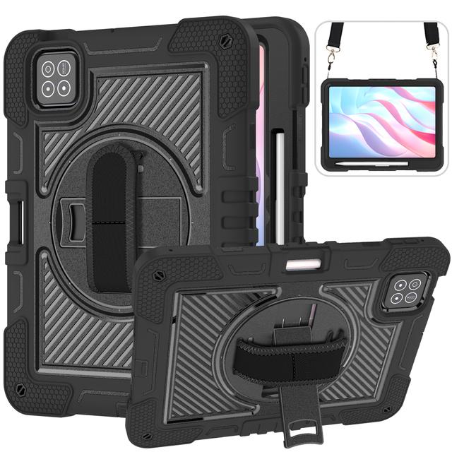 

Silicone+PC Hybrid Case Universal For Xiaomi Poco Pad X1 8 7 Pro 2025 2024 11.2 Rotating Stand Armor Cover With Shoulder Strap Xiaomi Poco Pad X1 чорний