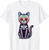 Sugar Skull Cat Skeleton Cute Day of The Dead Calavera Cat T-Shirt