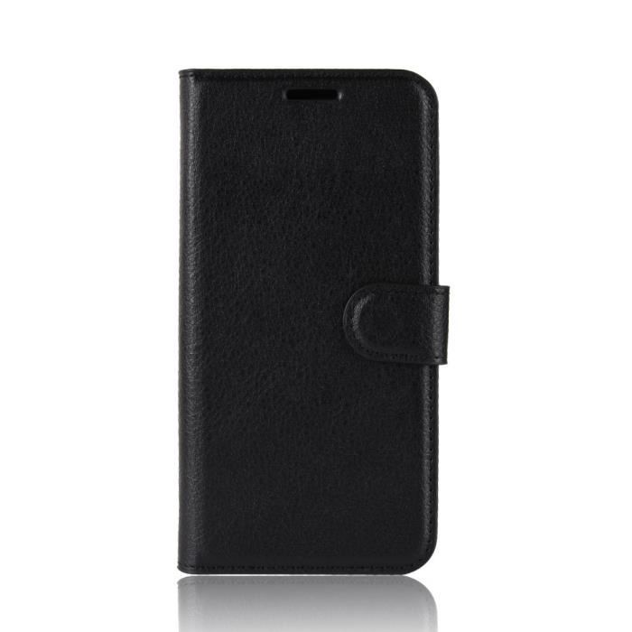 Housse Etui - Samsung - Galaxy A50 - Anti-chocs - Support Pliable - PU Cuir Noir