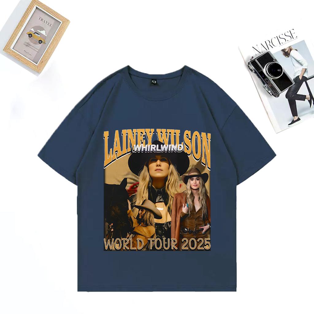 Lainey Wilson Whirlwind Tour 2025 Fashion T Shirt Unisex WOMEN Hip Hop streetwear vintage Oversized Cotton short sleeve Unisex Tees