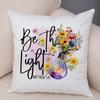 Grow In Grace Flowers Pillowcase Double Print Faith Hope Love Cushion Cover Soft Plush Wildflowers Cross Pillowe Case for Sofa