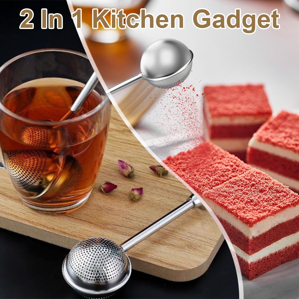 Tea Strainers for Loose Tea, 2 pcs Stainless Steel Tea Infuser Fine Mesh Tea Ball, Diffusers Steeper for Loose Leaf Tea