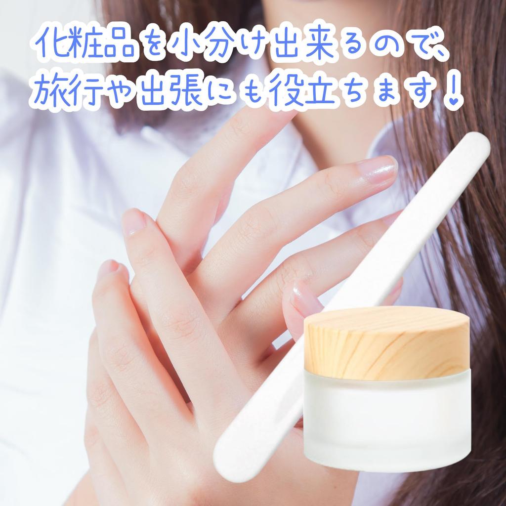 clowin Glass Cream Containers, 10g, Refillable, Travel, Skincare, Makeup, with Mini Spatula, Set of 6