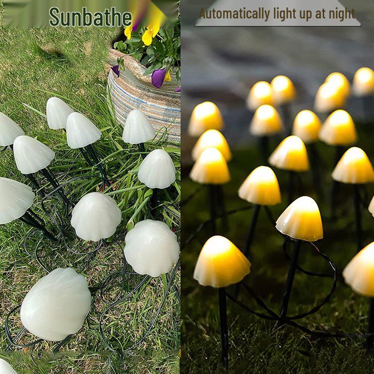 Waterproof Solar Mushroom String Lights for Outdoor Courtyard & Garden Decoration