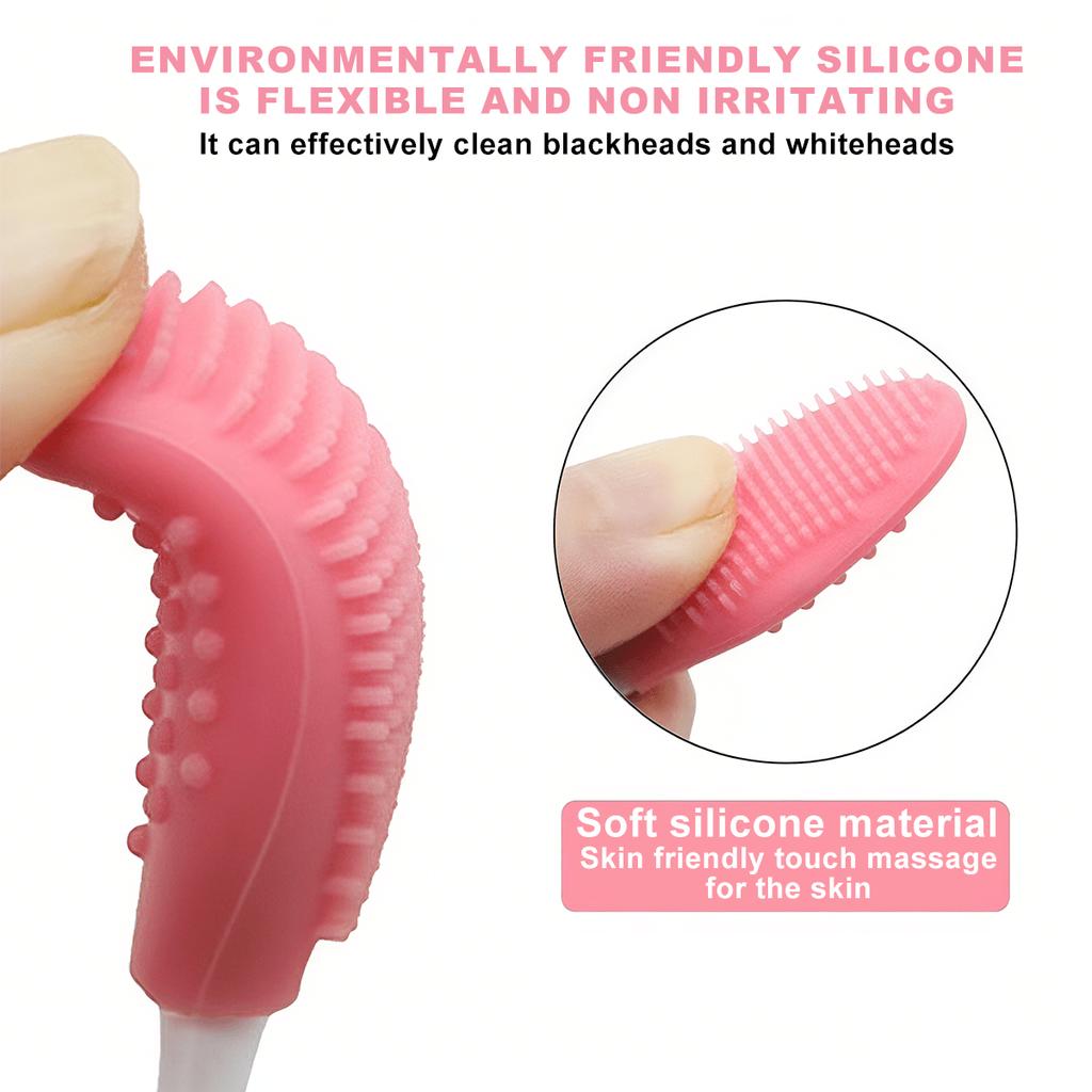1PC Double-Sided Nose Brush, Face Wash Brush, Lip And Facial Cleaning Stick, Blackhead Cleansing Bru