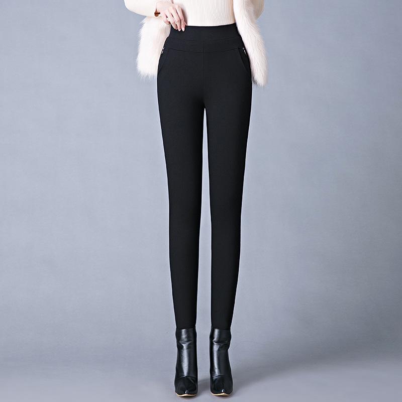 

Женские зимние стеганые шерстяные леггинсы для женщин среднего возраста с высокоэластичной талией и защитой коленей 31 чёрный