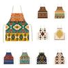Retro Geometry Print Kitchen Apron for Woman Man Bohemia Linen Baking Aprons Adult Kids Cooking Apron Cleaning Tools Tablier