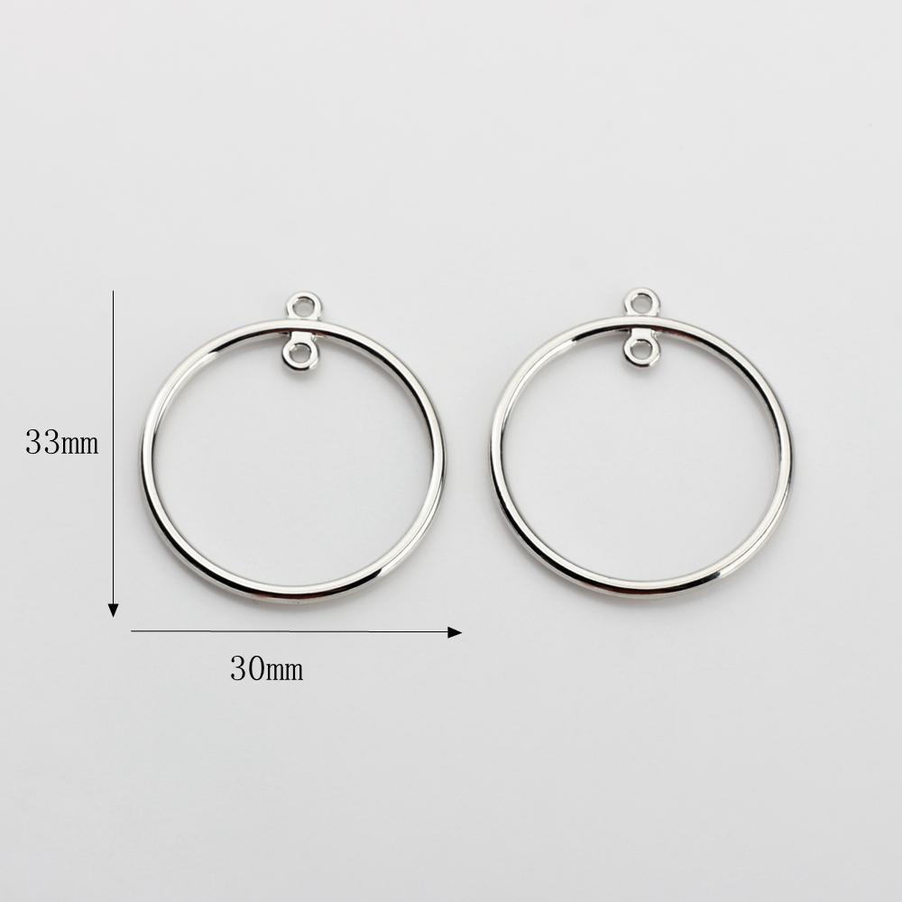 Zinc Alloy Round Circle Charms Bezel Metal Frame Pendant Setting Cabochon Setting 10pcs/lot Diy Earrings Accessories