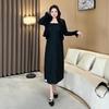2025 Spring Shawl & Long Sleeve Camisole Dress Set - Plus Size Women's Two-Piece