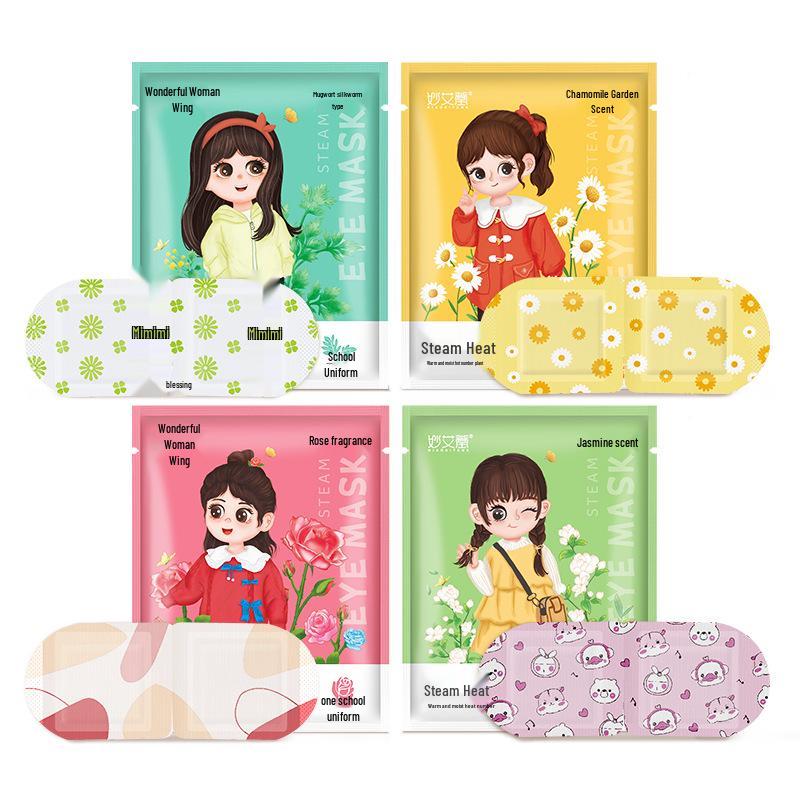 Mugwort Rose Self-Heating Steam Eye Mask - Blackout Hot Compress for Eye Protection and Sleep