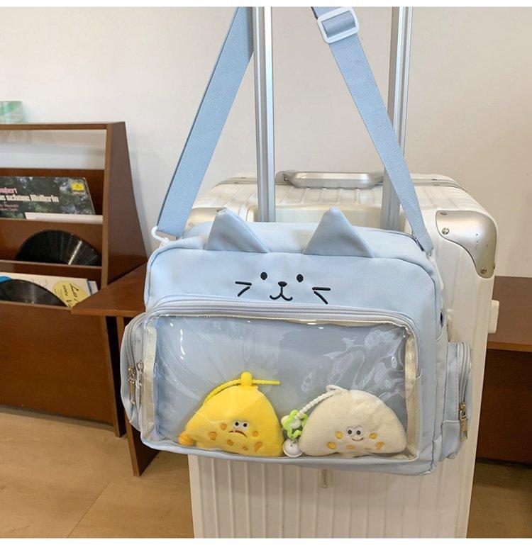 Módní Roztomilá kočičí taška přes rameno pro ženy Nylon Lolita Jk Casual Kawaii Japonský styl Ita Bag Y2k Fashion Students Crossbody