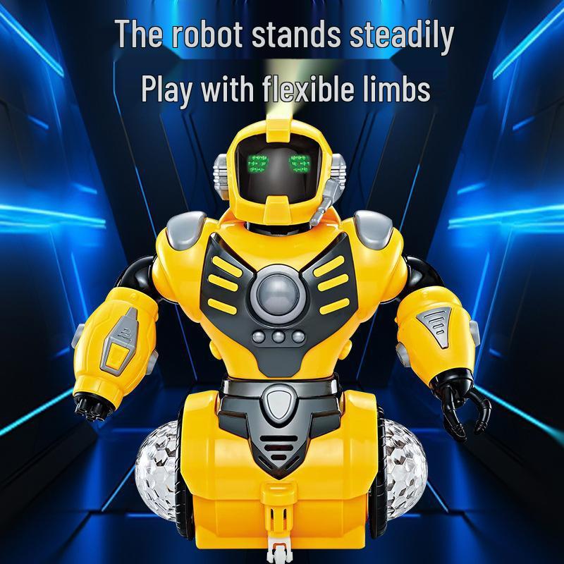 360° Rotating Electric Robot Toy with Lights & Music for Kids