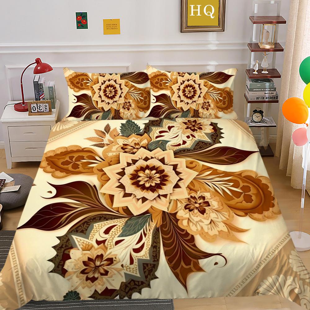 Set Biancheria da Letto Adolescenti Lusso Stampa Floreale 3D Copriletto Biancheria da Letto per la Casa Set Copripiumino in Poliestere