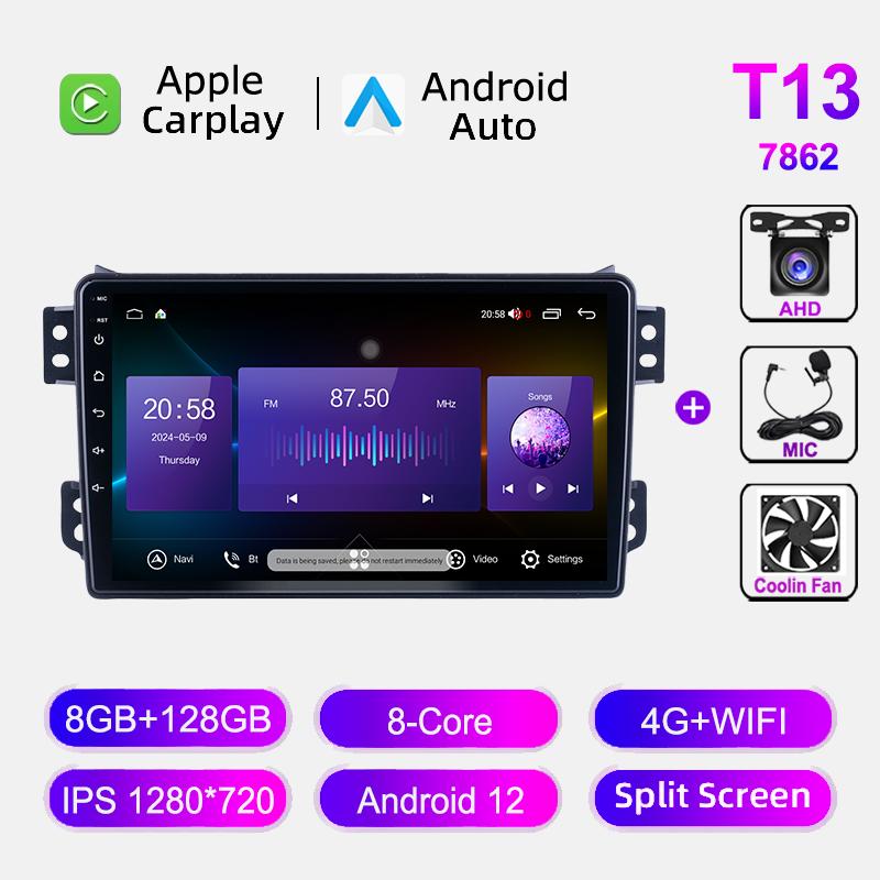 Android 12 For SUZUKI Splash Ritz OPEL Agila 2008-2012 Car Radio GPS Navigation Multimedia Video Player Head Unit Stereo 8+128GB