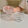 High Foot Glass Ice Cream Cup Round Nordic Style Creative Transparent Design Milk Fruit Yoghurt Bowl Cup Drinkware Home Applies