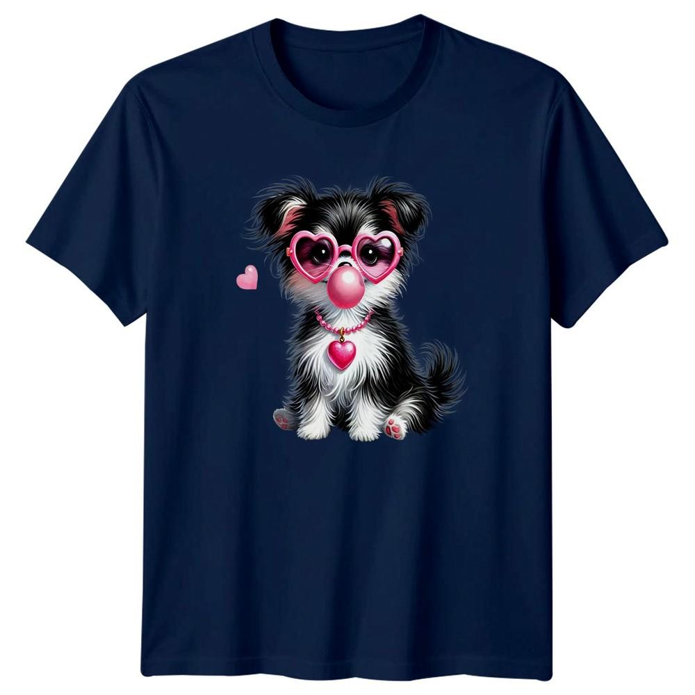 Puppy Dog Heart Sunglasses Dogs Animals Unisexs TShirt Unisexs Tee Cute Bubblegum