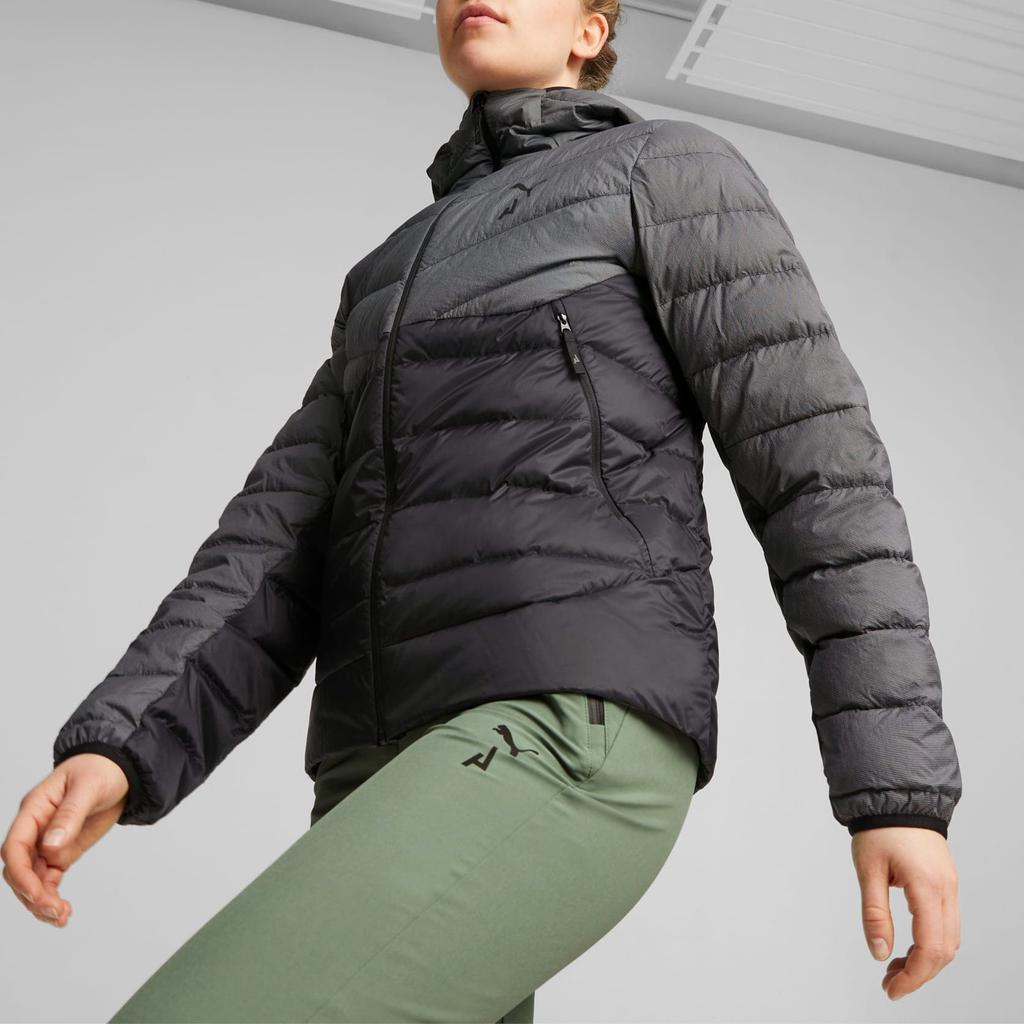 Puma Seasons Down Jacket Color Block Casual Hooded Down Coat Women Jacket Black 524118-01