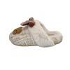 Autumn and Winter New Mao Mao Shoes Women's Shoes Flat Slippers Women's One-word Drag Cute Bear Cartoon Platform Outdoor Velvet To Keep Warm