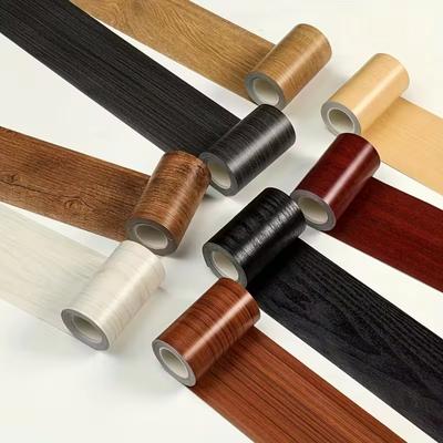 1pc Realistic Wood Grain Repair Adhensive Duct Tape Floor Furniture Renovation Skirting Line Sticker Home Decoration